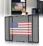 Aupar Aluminum Alloy RV Entry Screen Door Grille Adjusts from 22"- 31.5", Adjustable RV Door Screen Protector, Flag