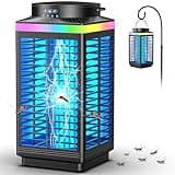 Bug Zapper Outdoor Cordless, 4200V Electric Mosquito Zapper with LED Blue Light, 3 in 1 Portable & Rechargeable Bug Zapper Outdoor Waterproof IP67, Wireless Hanging Fly Zapper for Camping Patio