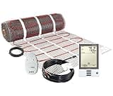 LuxHeat 20sqft Floor Heating Mat Kit - 120v In Floor Heating System - Complete Electric Radiant Heated Flooring System Includes Alarm, UDG Programmable Thermostat w/GFCI & Flooring Sensor