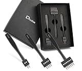 DIUDUS Leather Hole Punch, Prong Punch, Black Leather Hole Punch Tool 5mm, 2/4/6 Lacing Stitching Punch, Round Hole Prong Stitching Chisel Set Leather Working Tools for Leather Craft