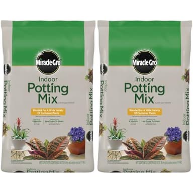 Miracle-Gro Indoor Potting Mix, Blended for a Variety of Houseplants, Feeds for up to 6 Months, 16 qt., 2-Pack