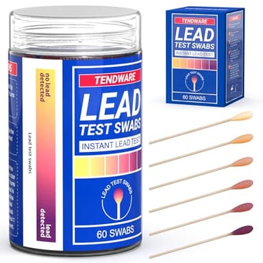 Lead Test Kit 60 Swabs Travel Size, 30 Second Results, Lead Paint Test Kit Household Home Use for Water Dishes Toys Ceramics Glassware Walls Furniture Jewelry& All Surfaces