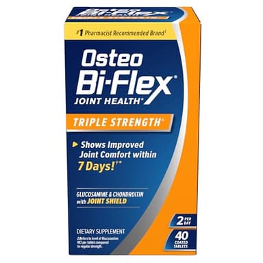 Osteo Bi-Flex Triple Strength(5), Glucosamine Chondroitin with Vitamin C Joint Health Supplement, Coated Tablets, 40 Count