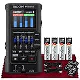 Zoom R4 Multitrak - 32-Bit Float Recorder, 4-Track Recording w/Stereo Bouncing, Dual XLR/TS Inputs, Built-In Mic with 2 XLR Cables, Batteries, and 64GB MicroSDXC