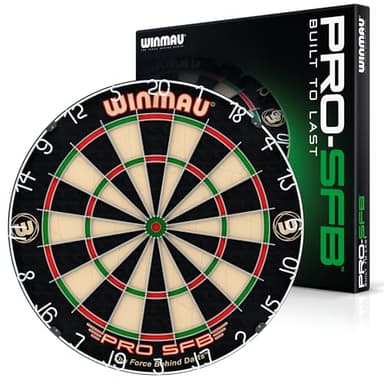 Winmau Pro SFB Bristle Dart Board - Professional Staple Free Bullseye Dartboard | Pro Winmau Dart Board for Home, Tournament or Club | Durable Bristle Dartboards for Darts Enthusiasts