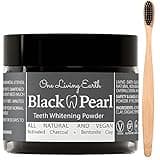 Activated Charcoal Powder with Bamboo Toothbrush for Teeth Whitening | Made in USA | Teeth Stain Remover | Safe for Gums & Enamel | Natural Toothpaste with Vegan Coconut Charcoal & Bentonite Clay