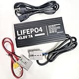 HERISKEER 43.8V 7A Lithium Battery Charger for 36V/ 38.4V LiFePO4 Battery, Smart Charger Anderson Connector, M8 Rings, LED Indicator 10AH-90AH Multiple Safety Protection for Golf Cart, RV, Boat, Home