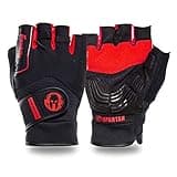 Franklin Sports Spartan Race Gloves - Mens + Womens OCR Obstacle Course Grip Gloves - Pair - Black/Red - Adult Medium - Multi Sport