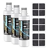ICEPURE PLUS ADQ747935 NSF/ANSI 53 Certified Replacement for LG LT1000P MDJ64844601, Kenmore Elite 9980, LT1000PC ADQ74793501 LT1000 RWF4700A RWF4700AB Refrigerator Water and LT120F Air Filter,3Combo