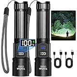 TrixHub Rechargeable Flashlights High Lumens, 950,000LM Super Bright Flash Light, 5 Modes Zoomable Linternas with LCD Digital Display, Powerful Handheld LED Flashlights for Emergencies Camping