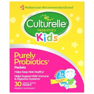 Culturelle Kids Daily Probiotic Packets for Kids, (Ages 3+) - 30 Count - From the 1 Pediatrician-Recommended Brand – Flavorless Daily Probiotics for Digestive Health & Immune Support