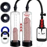 Penis Pump Male Sex Toys with 3 Penis Rings, Manual Penis Vacuum Pump Penis Extender Enlarger, Cock Pump Pennis Extender Penile Pump Penis Enlargement Pump Penis Sleeve Stretcher Sex Toys for Men