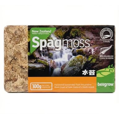 besgrow Premium New Zealand Sphagnum Moss, 100g (8L When Hydrated) - Harvested Sustainably from The Pristine West Coast of New Zealand's South Island