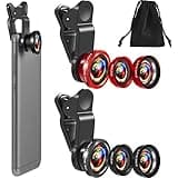 2 Pack Universal 3 in 1 Camera Lens Kit Phone Camera Shot Clip Fisheye Macro Wide Angle Lens Cell Phone Shot Attachments Compatible with Most Smartphones for Video, Live Show, Vlog