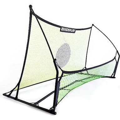 QUICKPLAY TEKKERS TRAINER Soccer Rebounder, 6.5x4' Spot & 6.5x1.5ft Ground Pass Nets, Alloy Steel, Fiberglass, Black, Green, Portable