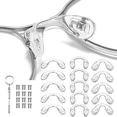 15 pcs,3 sizes Eyeglasses Nose Pads,U Shaped Eyeglasses Nose Pads Screw-in eyeglass nose piece soft silicone nose pad for Eye Glasses Sunglass Eyewear