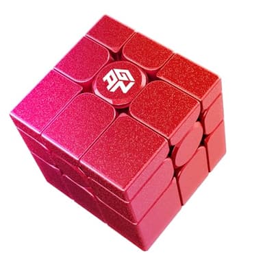 GAN MirrorM UV-Coated, 3x3x3 Magnetic 48 Magnets Glitter Sparkle Mirror Speed Cube Puzzle Game Magnets Toys for Kids Adult Cuber, Corner Cutting, Solve by Shape, Bright Fuchsia