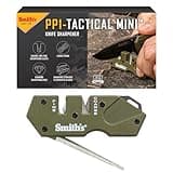 Smith’s 50984 Pocket Pal Mini Tactical Knife Sharpener - OD Green - 2 Stage Sharpener & Diamond Sharpening Rod - Outdoor Hunting Knife & Hook Sharpener - Compact, Durable, & Lightweight