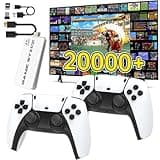 Wireless Retro Game Console, Retro Game Stick with Built-in 23 Emulators, 64GB,20,000+ Games, 4k Hdmi Output, and 2.4GHz Wireless Controller, Plug and Retro Play Video Games for TV（White）