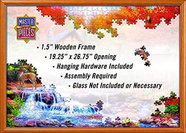 Masterpieces Puzzle Frame - Natural Wood 1000 Piece Puzzle Frame, Easel Back - Unisex Adult