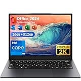 AE86 Ultra-Thin Laptop | 14.1" QHD Display | 16GB RAM | 512GB SSD | Intel Core m3-8100Y | Windows 11 Pro | Lightweight Notebook PC with BT5.0 Wi-Fi 5, USB A, Type-C, HDMI, Ideal for Business, Student