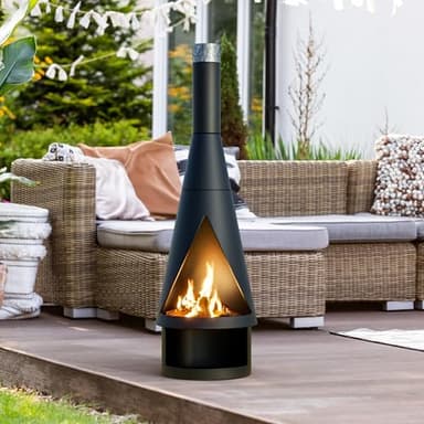 56.1 Inch Tall Outdoor Fireplace for Patio,Outdoor Wood Burning Fire Pit,Chiminea Outdoor Fireplace,Cast Iron Chiminea,Backyard Outdoor Fire Pits