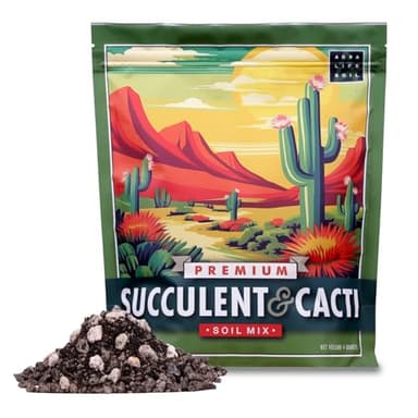 Premium Succulent Soil Mix for Indoor & Outdoor Plants - Fast-Draining Potting Soil for Succulents, Cacti, & Houseplants - Natural Blend with Pumice for Optimal Plant Growth - 4 Quarts