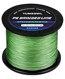 YUMEOWL 328YD 20LB Braided Fishing Line, Cost Effective,Zero Stretch,Abrasion Resistant,Braided Line, 4 Strand, Moss Green, 0.18MM