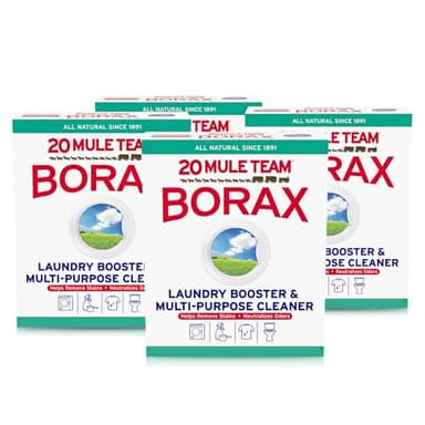 20 Mule Team All Natural Borax Detergent Booster & Multi-Purpose Household Cleaner, 65 Ounce, 4 Count