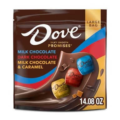 DOVE PROMISES Easter Milk Chocolate, Dark Chocolate, and Milk Chocolate & Caramel Variety Assortment, 14.08 Oz Large Bag