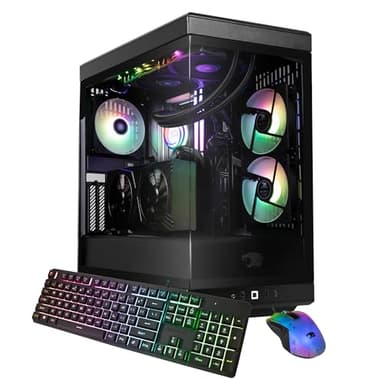 iBUYPOWER Y40 PRO Black Gaming PC Desktop Computer AMD Ryzen 9 7900X CPU, NVIDIA GeForce RTX 5070Ti 16GB GPU, 32GB DDR5 RGB 5200MHz RAM, 2TB NVMe SSD, Windows 11 Home, Keyboard, Mouse - Y40BA9N57T01