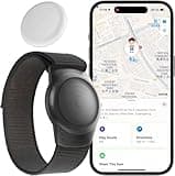 GPS Tracker for Kids, Teens, Special Needs etc, Worldwide Real-Time Kids GPS Tracking Bracelet Includes GPS Tracker and Adjustable Loss Prevention Wristband,Works with Find My (iOS Only) App (Black)