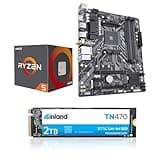 Micro Center CPU Motherboard SSD Combo - AMD Ryzen 5 4500 Processor Bundle with GIGABYTE B450M DS3H WiFi MATX AM4 Motherboard and Inland TN470 2TB 2280 SSD