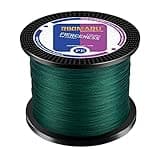 Braided Fishing Line Abrasion Resistant Superline Zero Stretch&Low Memory Extra Thin Diameter Green 327Yds,10LB