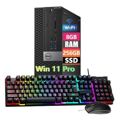 Dell Optiplex 3040 SFF Business Desktop PC, Windows 11 Pro 64bit, Core i5-6500, 8GB RAM, 256GB Solid State Drive, Mouse, Keyboard, RJ45 (Renewed)