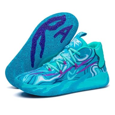 Wqsugnt Mens Multicolor High Top Basketball Shoes Non-Slip Breathable Running Shoes Fahsion Lightweight Outdoor Gym Sneakers (Blue -Purple,11)