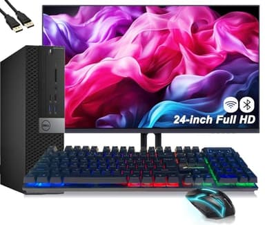 Dell OptiPlex 5040 SFF Desktop Computer PC Bundle Setup with New 23.8" FHD Monitor, Inter Core i5-6600 3.3GHz, 8GB RAM, 256GB SSD, Keyboard & Mouse, Wi-Fi, Bluetooth, Windows 11 Pro (Renewed)
