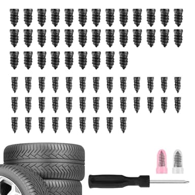 VKQTS Screw in Tire Plugs, 70 Pcs Tire Repair Screws, Tire Repair Rubber Nail Kit (70PCS)
