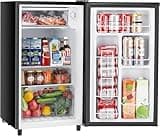 Sweetcrispy 3.2 Cu.Ft Mini Fridge with Freezer Small Refrigerator Single Door Adjustable Thermostat Energy-efficient Low Noise, Compact Fridge for Bedroom, Office, Dorm (Black)