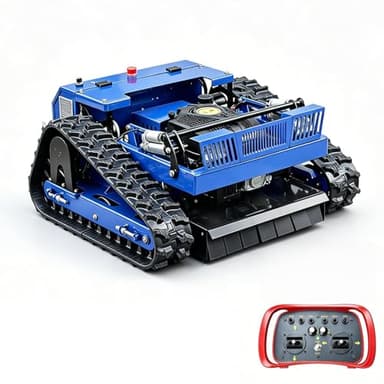 Remote Control Lawn Mower, Small Petrol 7.5HP Tracked All Terrain Weed Whacker for Garden, Lawn and Farm Complex Terrain Slopes