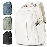 suwasp Large Travel Backpack for Women Men Airline Approved Carry On Personal Item Backpack Bag Frontier Airlines Personal Item Bag Flight Approved Luggage Backpack - White