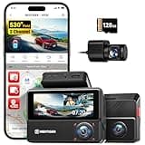 REDTIGER 530° All-Round 3 Channel Dash Cam, 2.5K+2.5K+1080P Front Rear and Inside Triple Car Dash Camera include128GB Card, Touch Screen, IR Night Vision, Built-in WiFi GPS, Parking Mode(VP20)