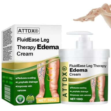 Fluidease Leg Therapy Edema Cream, Fluid Ease Leg Therapy Cream, Lymphatic Drainage Massage Cream, Swell Care Lymphatic Massage Cream, Edema Relief for Legs and Feet (1)