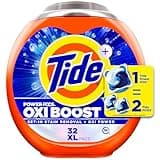 Tide Oxi Boost Power PODS Laundry Detergent Pods, 32 Count, Stain Remover Plus Oxi Power