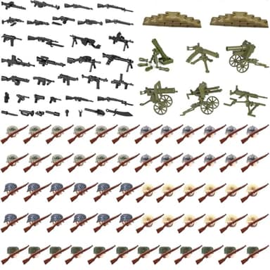 CYSNATU WW2 Building Set Action Figures with Weapon Accessories World War 2 Battle Pack, Idea Gifts for Kids (180 Pcs)