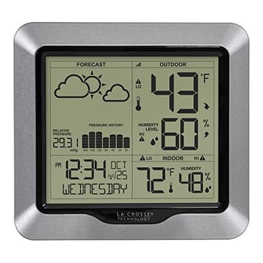 La Crosse Technology Advanced Wireless Weather Station: Dynamic Icons, Barometric Pressure, Atomic Time, Temperature/Humidity Gauge, Recording, Stylish Display, Fast Reception & Long Range (330 Feet)