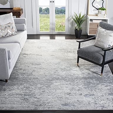 SAFAVIEH Brentwood Collection Area Rug - 10' x 13', Grey & Ivory, Modern Abstract Design, Non-Shedding & Easy Care, Ideal for High Traffic Areas in Living Room, Bedroom (BNT822H)