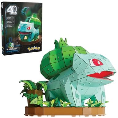 4D Build, Pokémon Bulbasaur 3D Model Kit, Pokémon Figure, Kanto First Partner Collection, Desk Décor, 195 Pieces, Gift Ideas for Ages 12 & Up