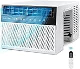R.W.FLAME 12,000 BTU Window Air Conditioners, U-Shaped Air Condtioner Unit Cools up to 550 Sq. Ft, 6 Modes 24H Timer Energy-saving Window AC Units, Full Window View, Easy to Install, White