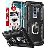 LeYi Galaxy S9 Plus Case [Black] - Military-Grade, Magnetic Ring Stand, Bumper, [2 Pack] 3D Curved Screen Protector